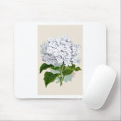 Vintage botanische Bilder von White Hydrangea Mousepad (Mit Mouse)
