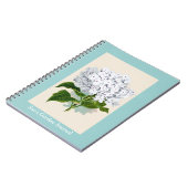Vintage botanische Bilder von White Hydrangea Notizblock (Linke Seite)