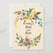 Vintage Botanische Blätter Creme Wedding Einladung (Vorderseite)