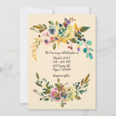 Vintage Botanische Blätter Creme Wedding Einladung (Rückseite)