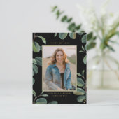 Vintage botanische Blätter Schwarzes Foto Abschlus Postkarte (Stehend Vorderseite)