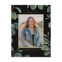 Vintage botanische Blätter Schwarzes Foto Abschlus