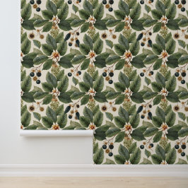 Vintage botanische Blätter und Nuts Tapete