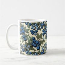 Vintage Botanische Blaubeeren Muster Keramik Tasse
