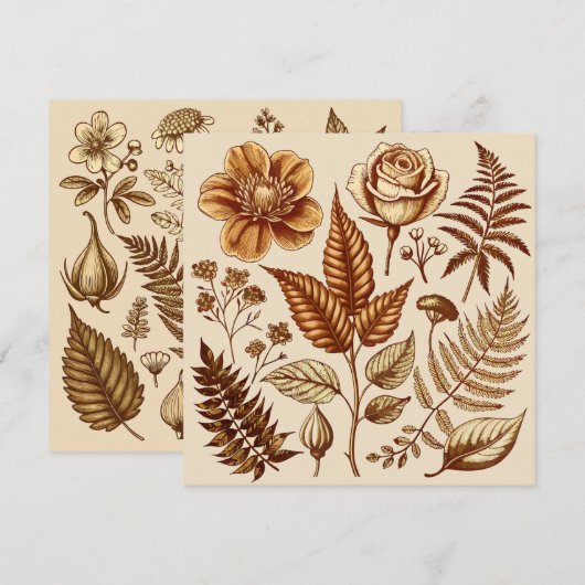 Vintage botanische Bliss (Vorne/Hinten)