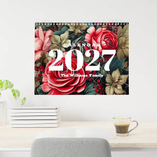 Vintage botanische Blume 2025 Kalender