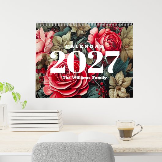 Vintage botanische Blume 2025 Kalender