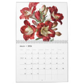 Vintage botanische Blume 2025 Kalender (Mär 2026)