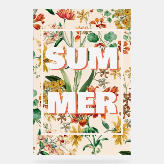 Vintage botanische Blume Acrylschild (Vorderseite)