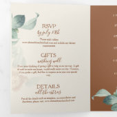 Vintage Botanische Blume Hochzeit Dreifach Gefaltete Einladung (Innen Erste Seite)