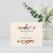 Vintage botanische Blume Hochzeit RSVP Postkarte (Stehend Vorderseite)