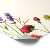 Vintage botanische Blume Hochzeitsmatte Foto Poster (Ecke)