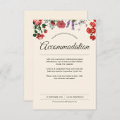 Vintage botanische Blume Hochzeitsunterkunft Begleitkarte (Vorne/Hinten)