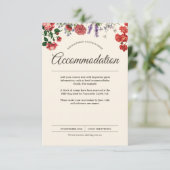 Vintage botanische Blume Hochzeitsunterkunft Begleitkarte (Stehend Vorderseite)