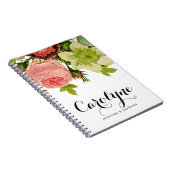 Vintage botanische Blume Kalligrafie Personalisier Notizblock (Rechte Seite)