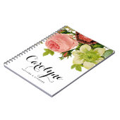 Vintage botanische Blume Kalligrafie Personalisier Notizblock (Linke Seite)