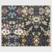 Vintage botanische Blume mit Blumenkern Geschenkpapier (Flach)