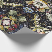 Vintage botanische Blume mit Blumenkern Geschenkpapier (Ecke)