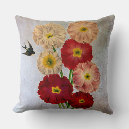 Vintage botanische Blume Schlucken Bird Rustikal B Kissen