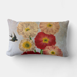 Vintage botanische Blume Schlucken Bird Rustikal B Lendenkissen