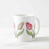 Vintage botanische Blume Tulip Kaffeetasse (VorderseiteRechts)