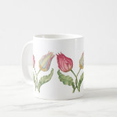 Vintage botanische Blume Tulip Kaffeetasse (Vorderseite Links)