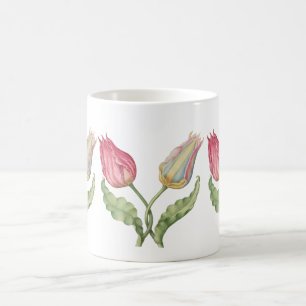 Vintage botanische Blume Tulip Kaffeetasse