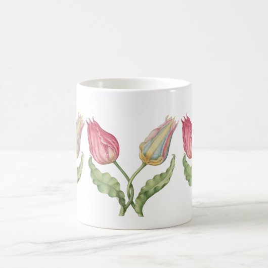 Vintage botanische Blume Tulip Kaffeetasse (Mittel)