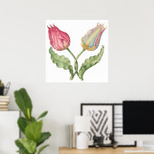 Vintage botanische Blume Tulip Poster (Heimbüro)
