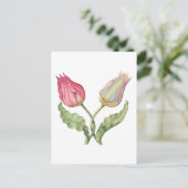 Vintage botanische Blume Tulip Postkarte (Stehend Vorderseite)