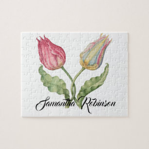 Vintage botanische Blume Tulip Puzzle