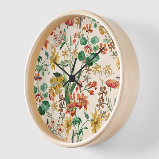 Vintage botanische Blume Uhr (Winkel)