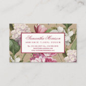 Vintage botanische Blume Visitenkarte (Vorderseite)