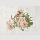 Vintage botanische Blume Vögel Ephemera Decoupage Seidenpapier (Vorderseite)