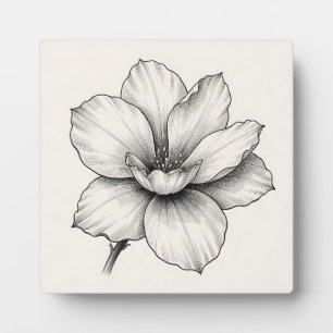 Vintage botanische Blumen-Tuschskizze Linie Fotoplatte