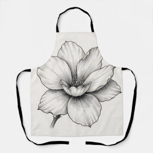 Vintage botanische Blumen-Tuschskizze Linie Schürze