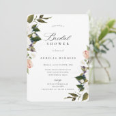 Vintage botanische Blumendusche Einladung (Stehend Vorderseite)