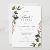 Vintage botanische Blumendusche Einladung (Vorderseite)