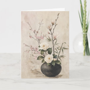 Vintage Botanische Blumengruß Elegante Blume Karte