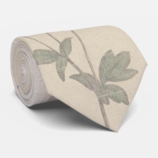 Vintage botanische BlumenleinenKrawatte Krawatte (Gerollt)