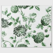 Vintage botanische Blumentoilette Geschenkpapier (Flach)
