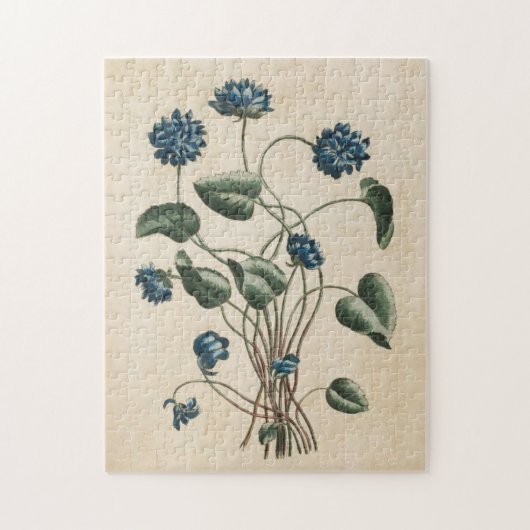Vintage Botanische Blumenviolette Puzzle (Vertikal)