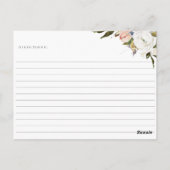 Vintage botanische Blumenzapiere Postkarte (Rückseite)