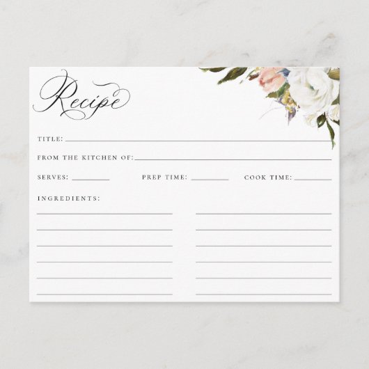 Vintage botanische Blumenzapiere Postkarte (Vorderseite)