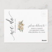 Vintage botanische Blumenzehen RSVP Postkarte (Rückseite)