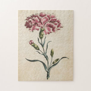 Vintage botanische Blütenkarnation Puzzle