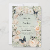 Vintage Botanische Butterfly-Hochzeit Einladung (Vorderseite)