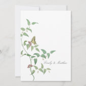 Vintage Botanische Butterfly-Hochzeit Einladung (Rückseite)