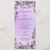 Vintage Botanische Butterfly-Hochzeit Menükarte (Vorderseite)