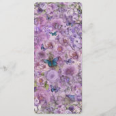 Vintage Botanische Butterfly-Hochzeit Menükarte (Rückseite)